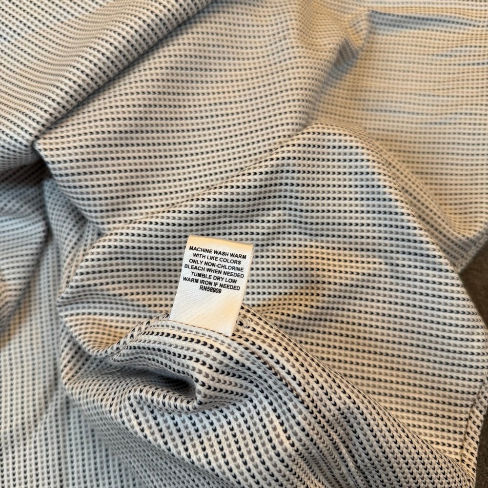 Murano Dress Shirt Mens 4X Large Tall White Black Geometric Long Sleeve Cotton - Picture 8 of 12